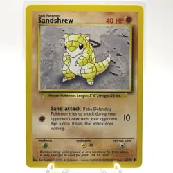 Pokemon - Sandshrew - Base Set 1999-2000 UK 4th Print 62/102 - Common - LP - Image 1