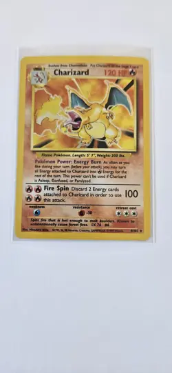 Pokemon Charizard Base Set Holo Rare 4/102 120 HP Wizards of the Coast - Image 1