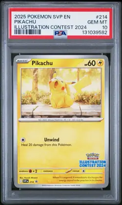 2025 Pokemon SVP Pikachu Illustration Contest 2024 #214 PSA 10 - Image 1