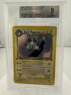 1st Edition Dark Magneton Pokemon Team Rocket #11 HOLO BGS 9 - Image 1