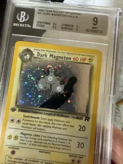 1st Edition Dark Magneton Pokemon Team Rocket #11 HOLO BGS 9 - Image 3