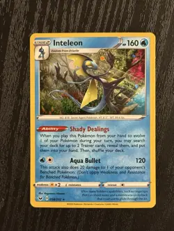 Inteleon 058/202 Cosmos Holo Pokemon TCG Sword Shield Base Set Rare SWSH Promo - Image 1