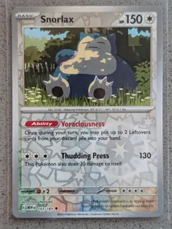 Snorlax 143/165 Uncommon 151 Pokemon Reverse Holo NM - Image 1