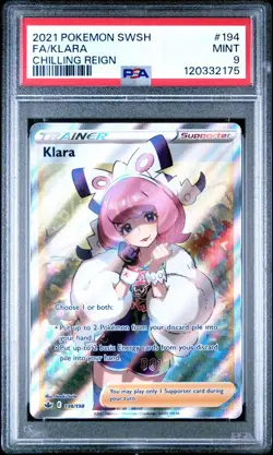 PSA 9 KLARA 194/198 FULL ART CHILLING REIGN POKEMON 😍 - Image 1