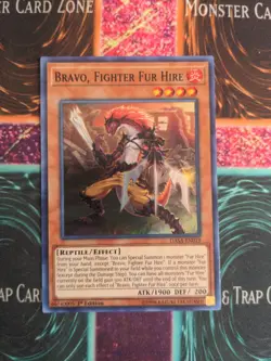 Yu-Gi-Oh! Bravo, Fighter Fur Hire DASA-EN019 1st Edition Super Rare NM - Image 1