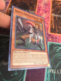Yu-Gi-Oh! Bravo, Fighter Fur Hire DASA-EN019 1st Edition Super Rare NM - Image 2