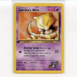 Pokemon TCG Sabrina's Abra 091/132 WotC Gym Heroes 1st Ed. Regular EN-MP 2000 - Image 1