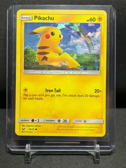 Pikachu 28/73 Cracked Ice Holo Promo Pokemon 2017 Shining Legends Deck LP - Image 1