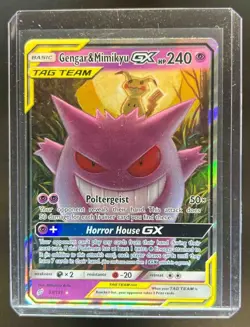 2019 Pokemon Sun & Moon Team Up Gengar Mimikyu Holo #53/181 - Image 1