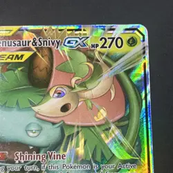 Venusaur & Snivy GX 1/236 Tag Team Ultra Rare Holo Cosmic Eclipse - Pokemon TCG - Image 3
