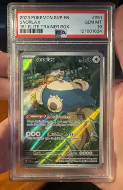 2023 POKEMON SVP EN-SV BLACK STAR PROMO 151 ELITE TRAINER BOX SNORLAX 051 PSA 10 - Image 1