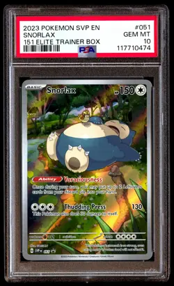 PSA 10 Snorlax 051 Pokemon Svp En SV Black Star Promo 2023 151 Elite Trainer Box - Image 1