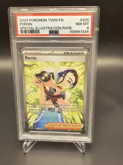 2024 Pokemon TWM Perrin #220 Special Illustration Rare PSA 8 220/167 - Image 1