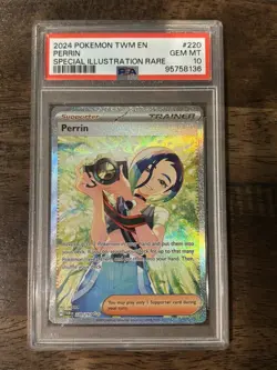 2024 Pokemon TWM Perrin #220 Special Illustration Rare PSA 10 Gem Mint 220/167 - Image 1