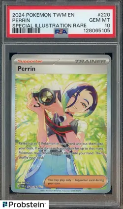 2024 Pokemon TWN EN Special Illustration Rare #220 Perrin PSA 10 GEM MINT - Image 1