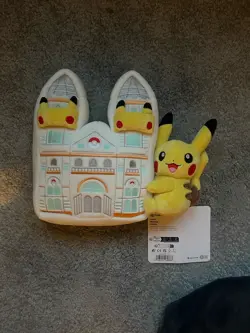 Pikachu At The Museum Pokemon Centre Plushie X Pikachu At The Museum Jumbo Card - Image 3