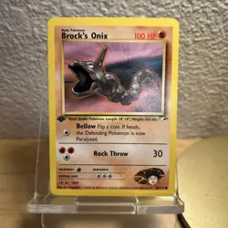 First Edition Pokemon Gym Heroes Brock's Onix Card 69/132 - Image 1