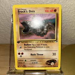 First Edition Pokemon Gym Heroes Brock's Onix Card 69/132 - Image 3