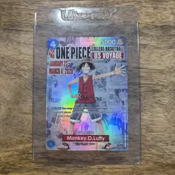 One Piece Monkey D. Luffy US Voyage College Basketball Promo Card Gonzaga SEALED - Image 1