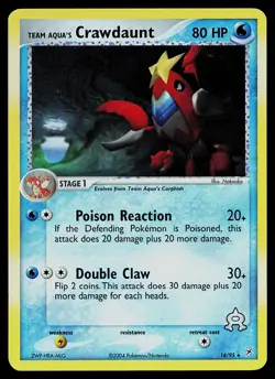 Pokemon Card - Team Aqua's Crawdaunt Team Magma vs Aqua 14/95 Rare Reverse Holo - Image 1