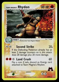 Pokemon Card - Team Magma's Rhydon Team Magma vs Aqua 22/95 Rare Reverse Holo - Image 1