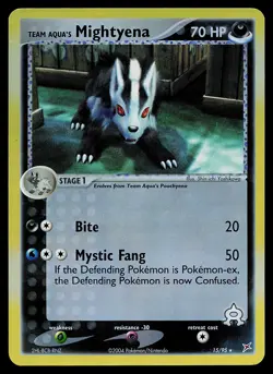 Pokemon Card - Team Aqua's Mightyena Team Magma vs Aqua 15/95 Rare Reverse Holo - Image 1
