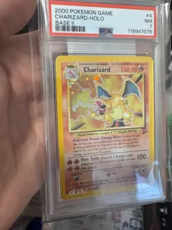 Pokemon Card Charizard Base Set 2 Holo Rare PSA 7 - Image 3