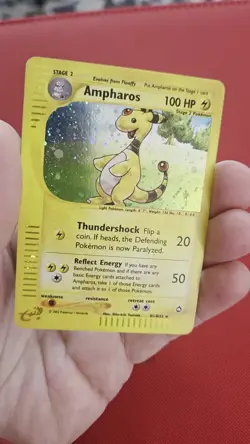 Ampharos Holo Rare H1/H32 Aquapolis Pokemon Card 2002 E Reader WoTC - Image 2