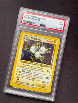 PSA 7 Magneton 11/62 HOLO Rare Fossil Unlimited 1999 WOTC Pokemon Card NM - Image 1