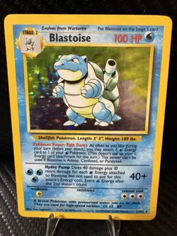 Blastoise Base Set Holo 2/102 - WOTC Vintage Pokemon Card - MP - Clean Holo - Image 1