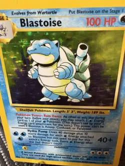 Blastoise Base Set Holo 2/102 - WOTC Vintage Pokemon Card - MP - Clean Holo - Image 2