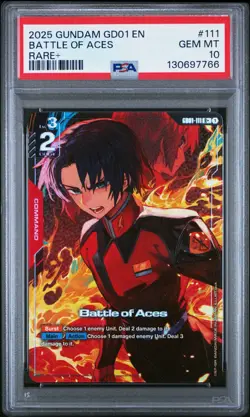 2025 Gundam Card Game Battle of Aces R+ #111 PSA 10 - Image 3