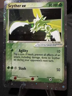 Scyther EX 102/109 Ruby and Sapphire Holo Damaged Card - Image 1