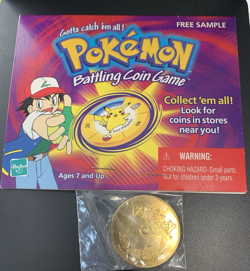 VTG Pokemon Gold Battling Coin Brand New Sealed on Card Deadstock #13 Weedle - Image 1