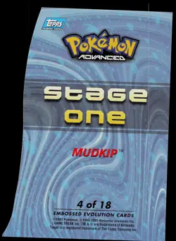 Pokemon Card - Mudkip Topps Pokemon Advanced 4 of 18 Embossed Evolution Cards - Image 2