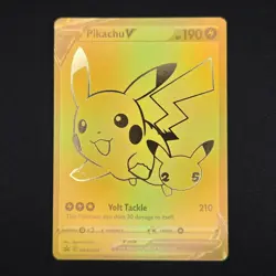 Pokemon TCG Card Pikachu V SWSH145 25th Celebrations Black Star Promo - NM - Image 1