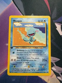 Pokemon TCG Neo Genesis 1st Edition Wooper 82/111 Regular Card LP - Image 1