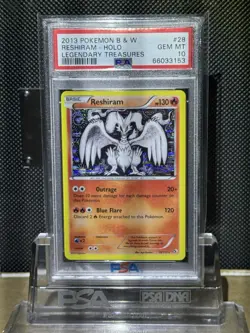 2013 POKEMON BLACK & WHITE LEGENDARY TREASURES RESHIRAM HOLO 28/113 PSA 10 - Image 4