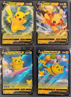 Pikachu 'Celebrations' Pokemon cards - set of 4 holos! - Image 1