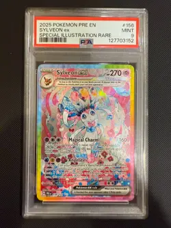 Pokemon 2025 Pre en Sylveon EX PSA 9 Special Illustration Rare 156/131 - Image 1