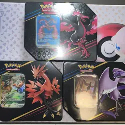 3 x Pokemon Crown Zenith Tins Galarian Birds Zapdos Articuno Moltres | Sealed - Image 1