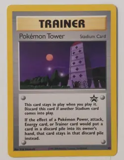 Pokemon Tower Stadium trainer BLACK STAR 42 WOTC PROMO POKEMON LEAGUE NM H7 - Image 1