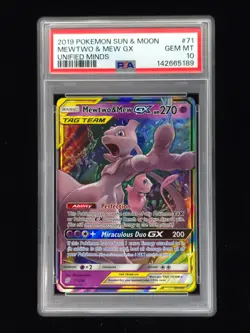 Mewtwo & Mew GX 71 Pokemon Unified Minds 2019 PSA 10 🔥🔥🔥 - Image 1