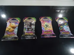 Pokemon Vivid Voltage Sword & Shield Sleeved COMPLETE ART SET - 4 Packs SEALED - Image 1