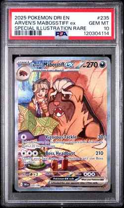 Pokemon - PSA 10 - 2025 Pokemon Dri En-Destined Rivals Arven's Mabosstiff Ex #23 - Image 1