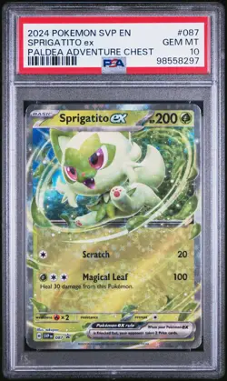 Sprigatito ex Black Star Promo #087 2024 Pokemon Paldea Adventure Chest PSA 10 - Image 1