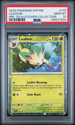 2025 POKEMON PRISMATIC EVOLUTIONS TECH STICKER COLLECTION LEAFEON PSA 10 - Image 1