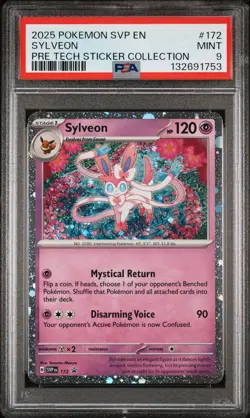 2025 POKEMON PRISMATIC EVOLUTIONS TECH STICKER COLLECTION SYLVEON PSA 9 - Image 1