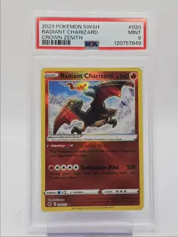 RADIANT CHARIZARD 2023 POKEMON SWSH CROWN ZENITH RARE 020/159 PSA 9 Q0004 - Image 1