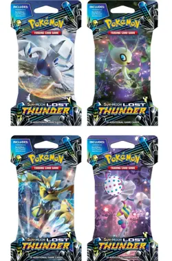 1 x 10-Cards Lost Thunder Pokemon Card Sun Moon Blister Booster Pack Sealed - Image 1